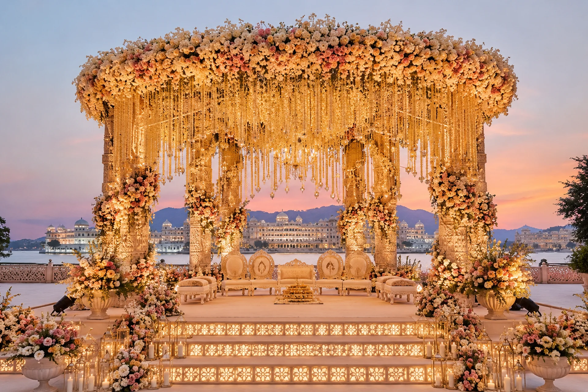 Luxury Indian destination wedding mandap decor 2027 wedding trends