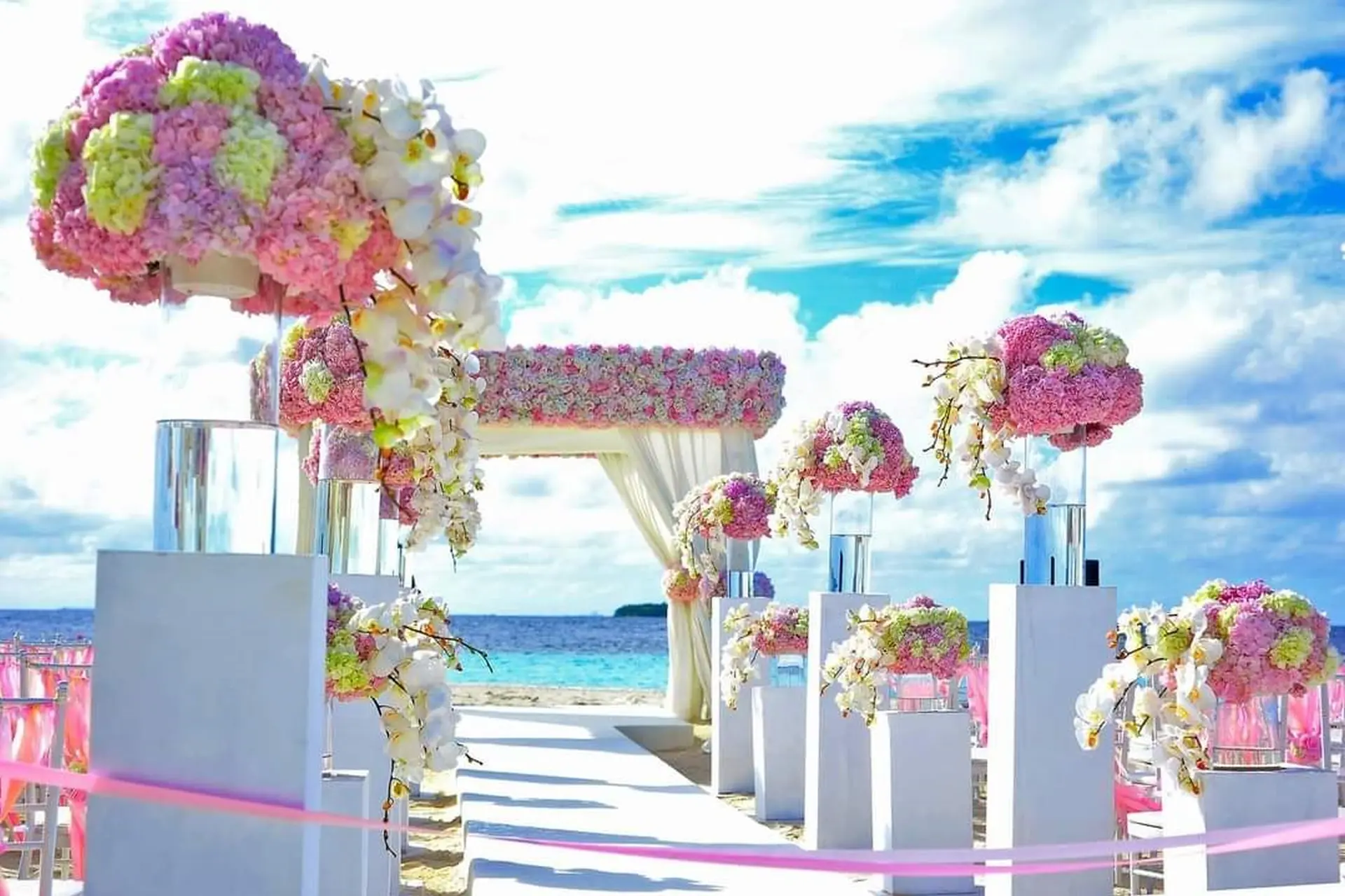 White Pink Theme Decor by Wed Me Perfect