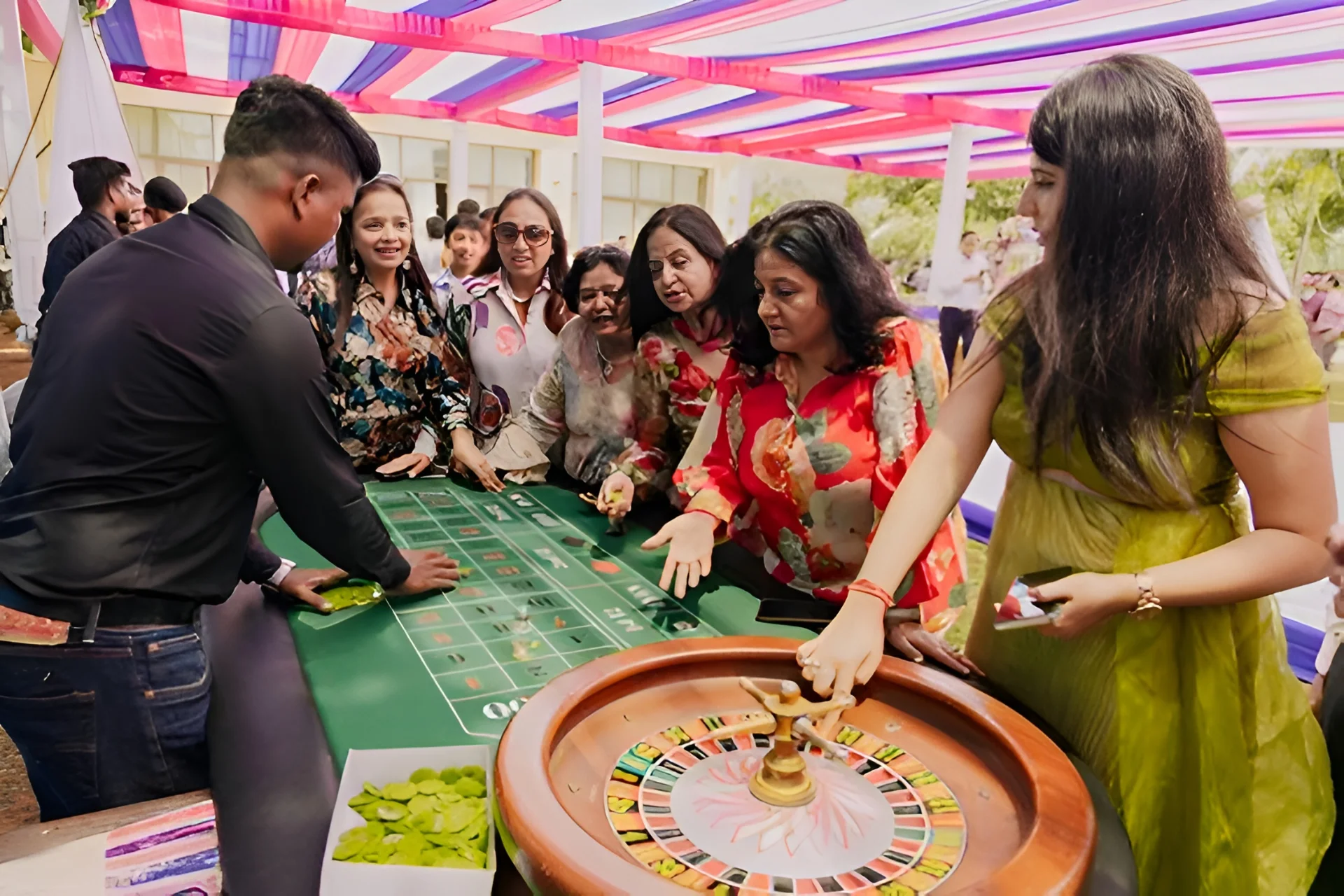 Roulette wedding games activities corner for Indian wedding guests entertainment