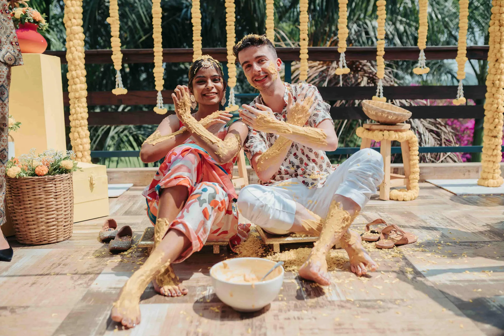 Poolside Haldi Decor by The Perfect Knot