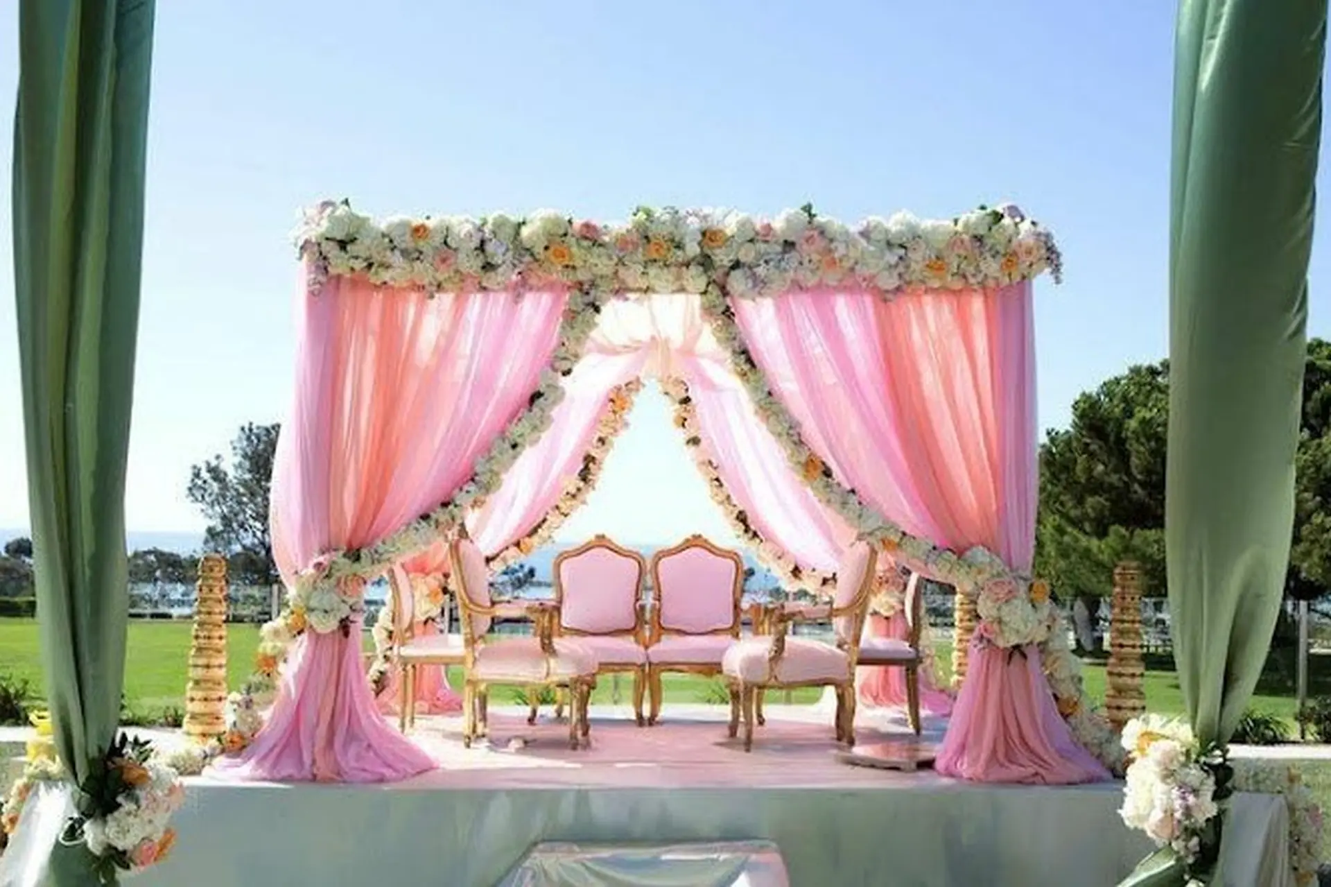 Floral Hanging Stage Decor by Creative Affairs