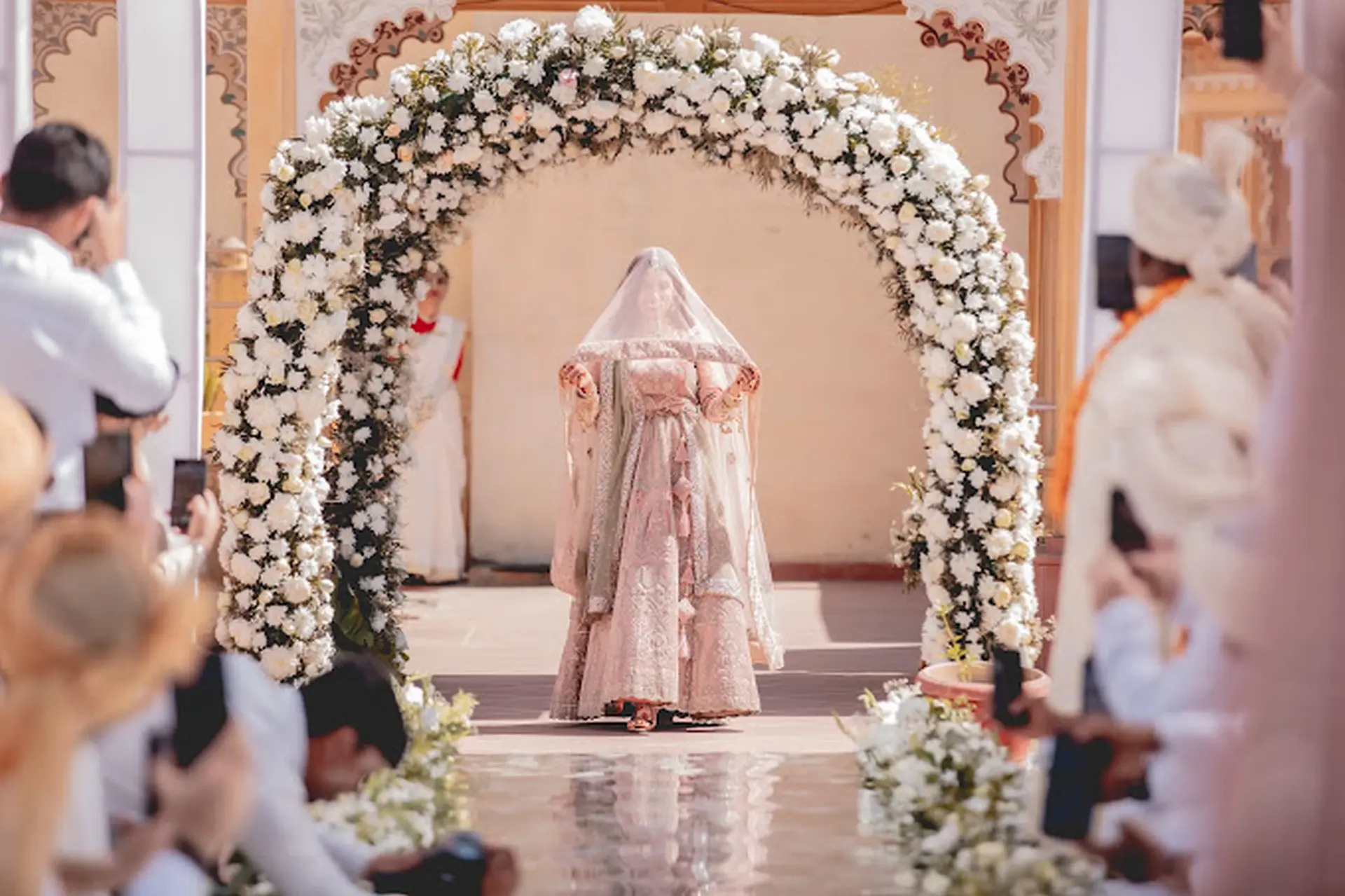 Bride Floral Entrance Decor by Evening Unfolds Events