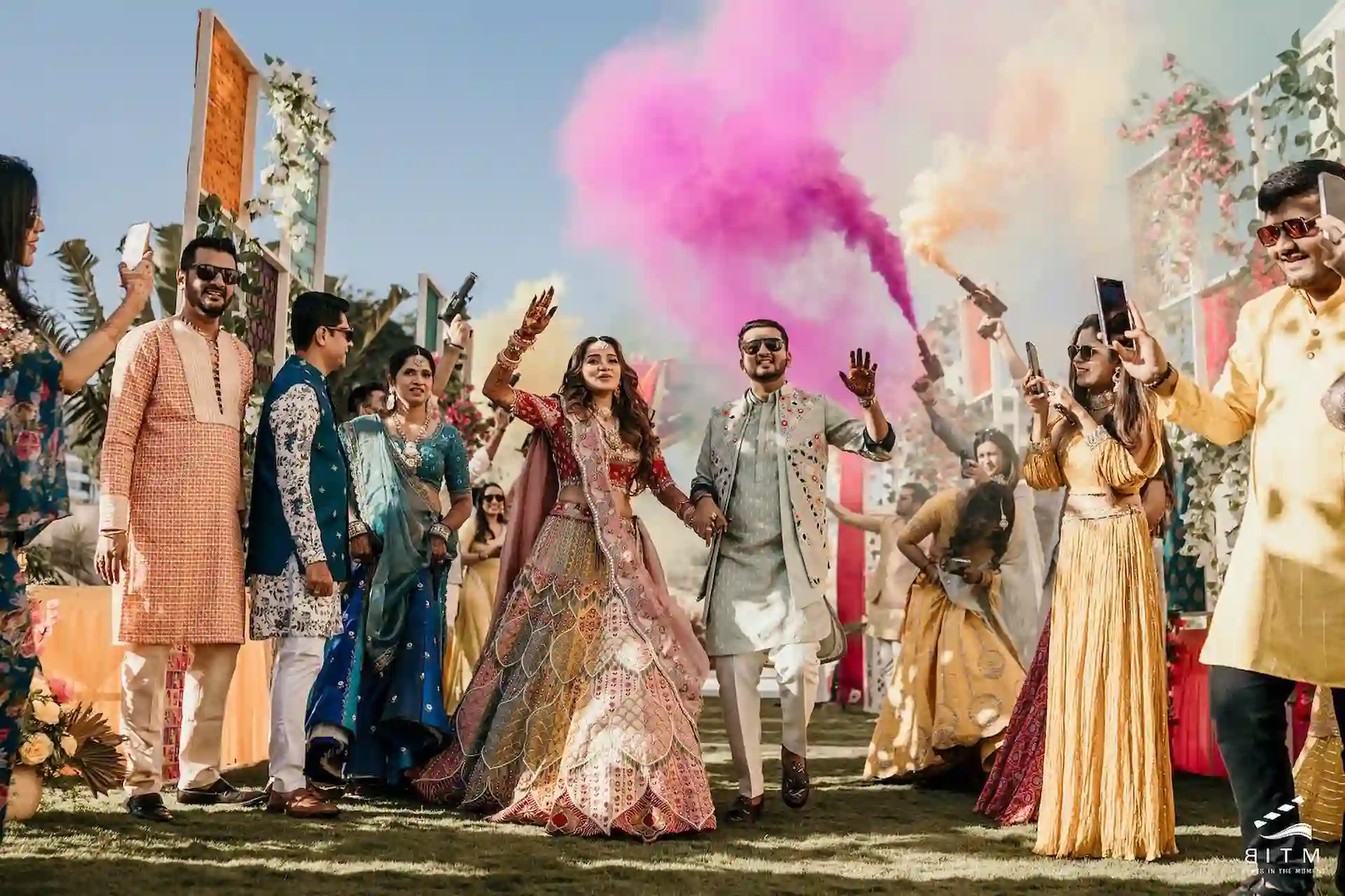 Beats In The Moment Sangeet Entry Bride and Groom