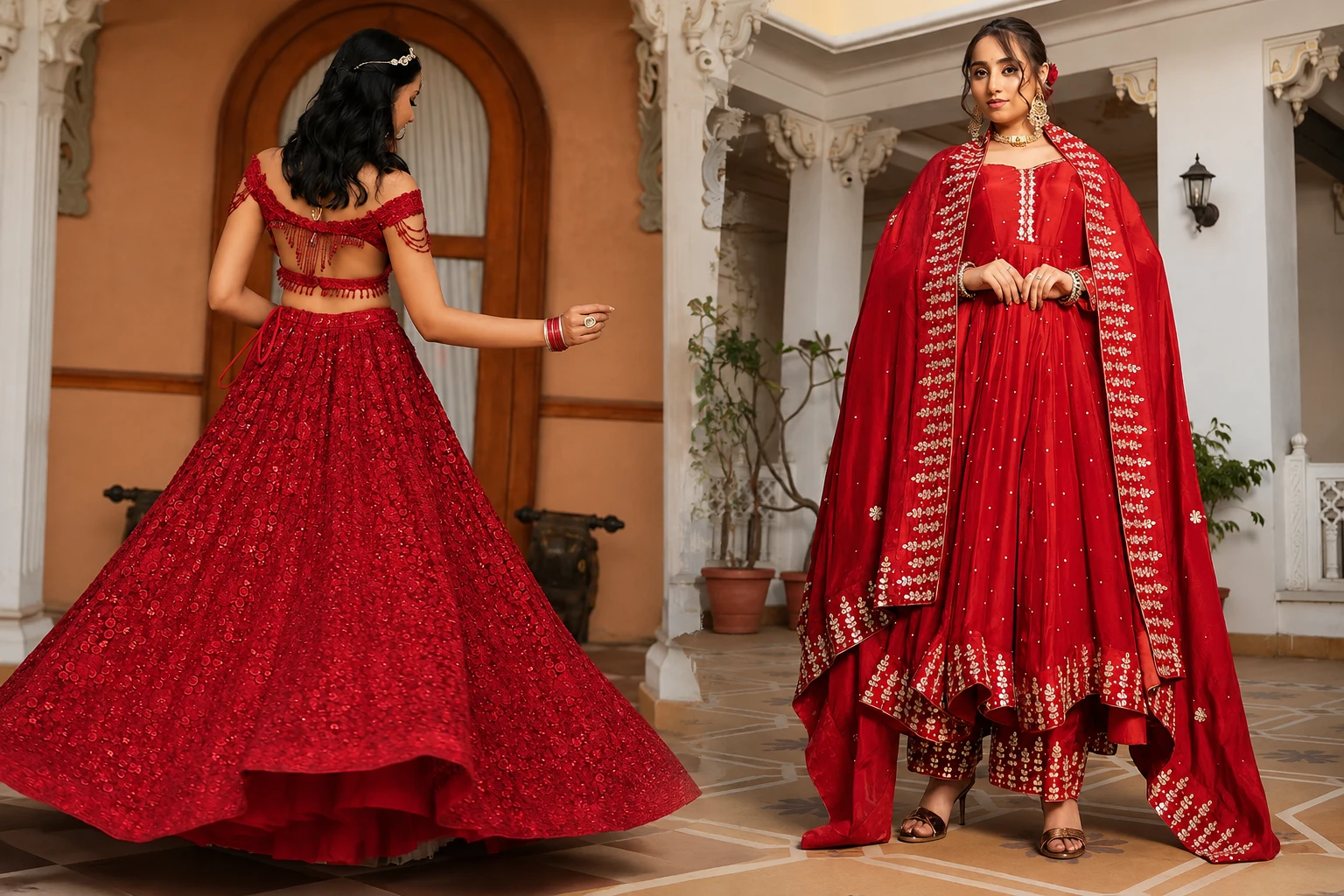 2027 Indian bridal wear trend statement jewelled blouse corset lehenga bolder red