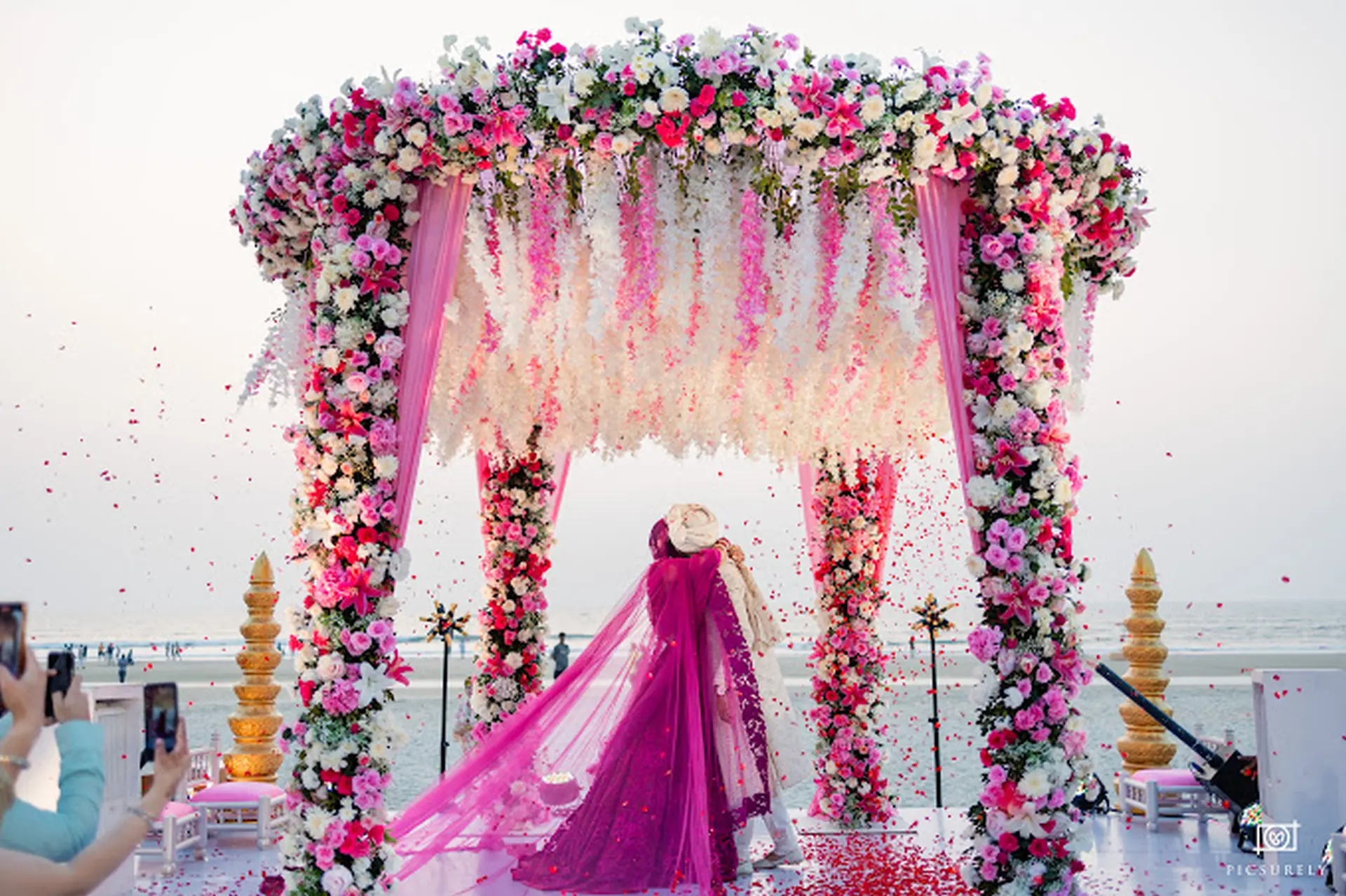 Floral Draped Vidhi Mandap Decor by Exotic Goa