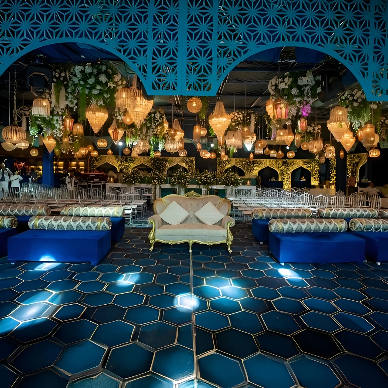 Mughal Nights Sangeet theme Indian wedding Sufi Qawwali candlelit arches jaali décor 2026