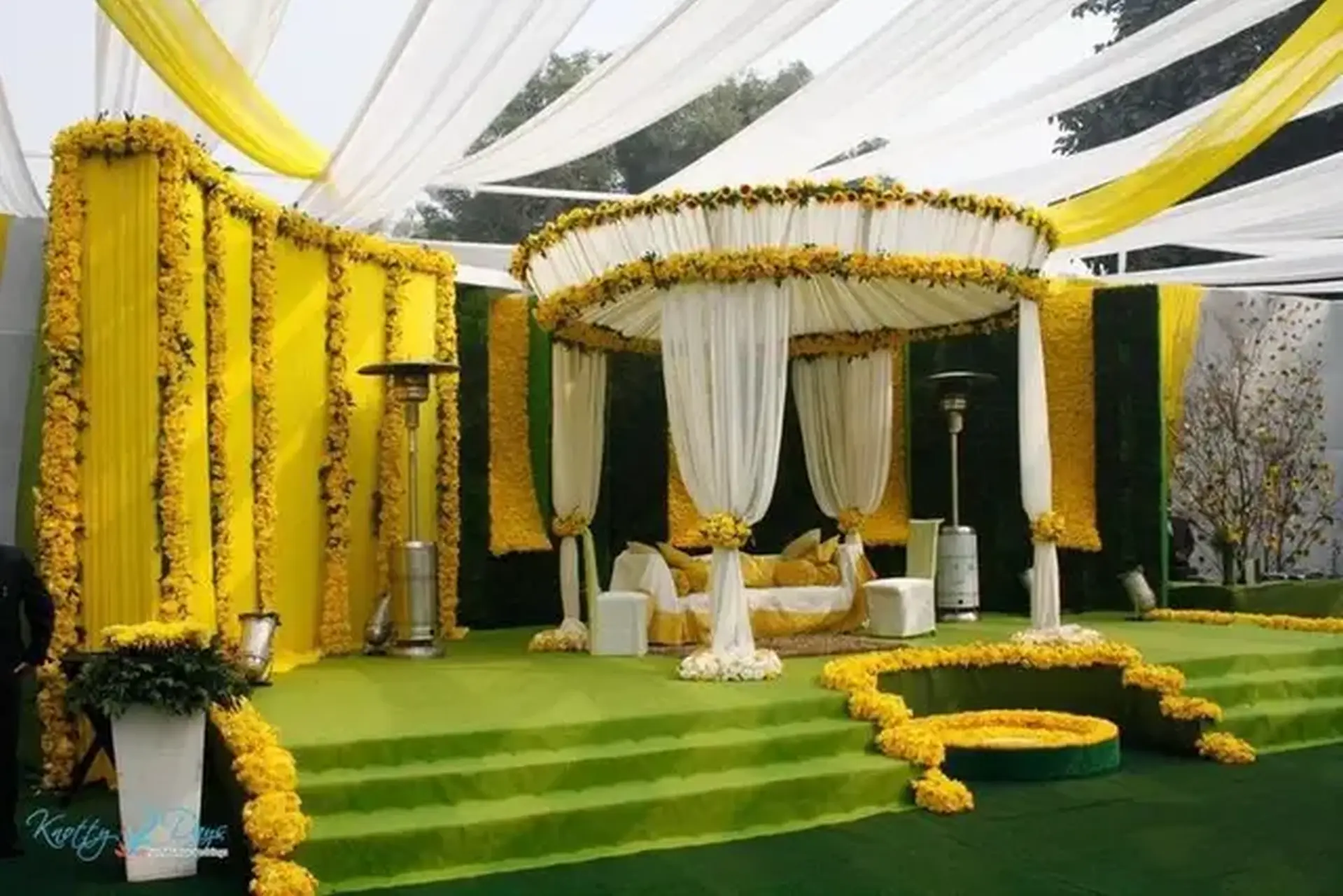 Haldi Function Stage Decor by One Stoppers Event