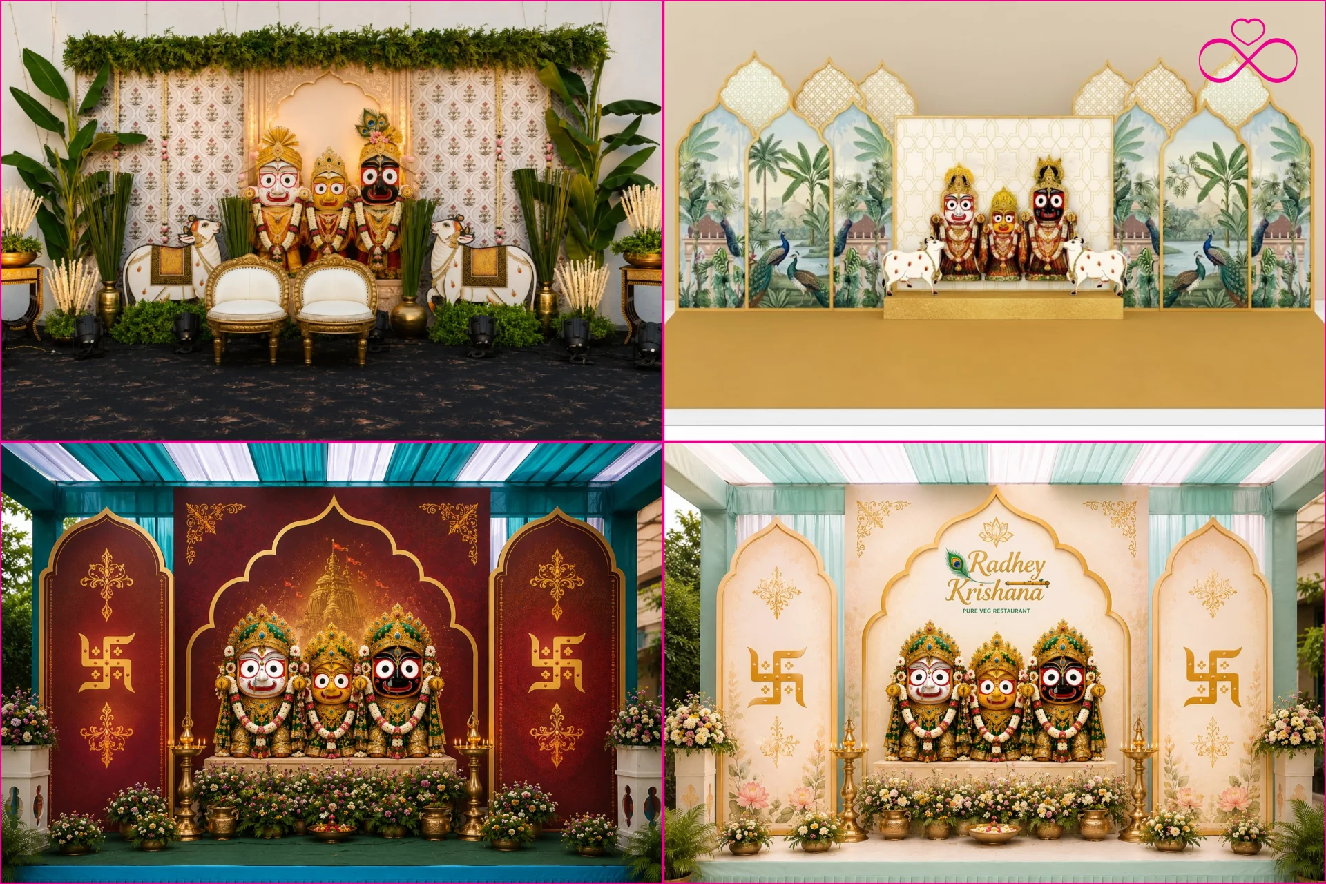 lord jagannath and subhadra mayra theme decor