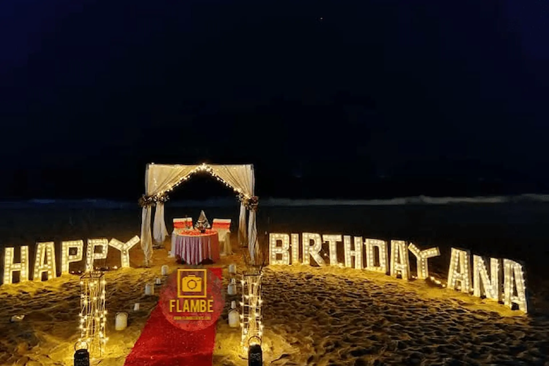 Birthday Decor at Beach by FLAMBE Events & Hospitality