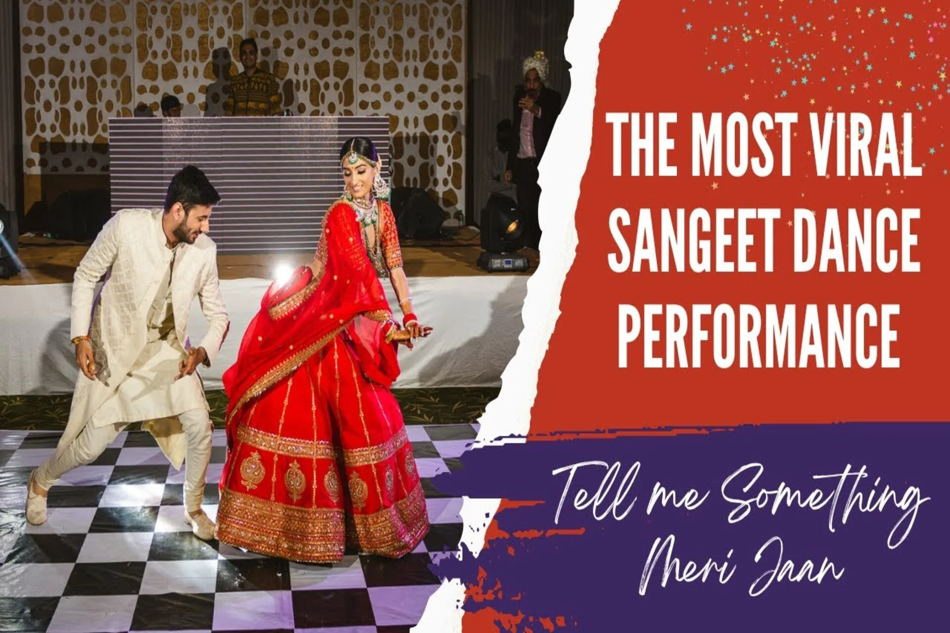 couple duet dance with props Sangeet wedding 2026 India chair fabric choreography