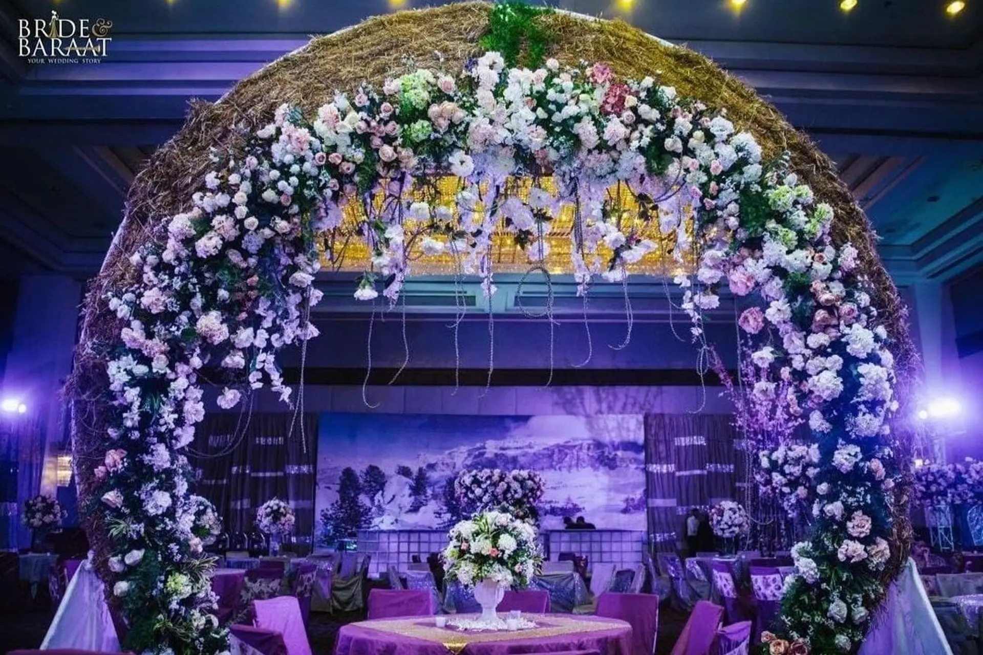 Sangeet Ceremony Stage Decor by Bride & Baraat