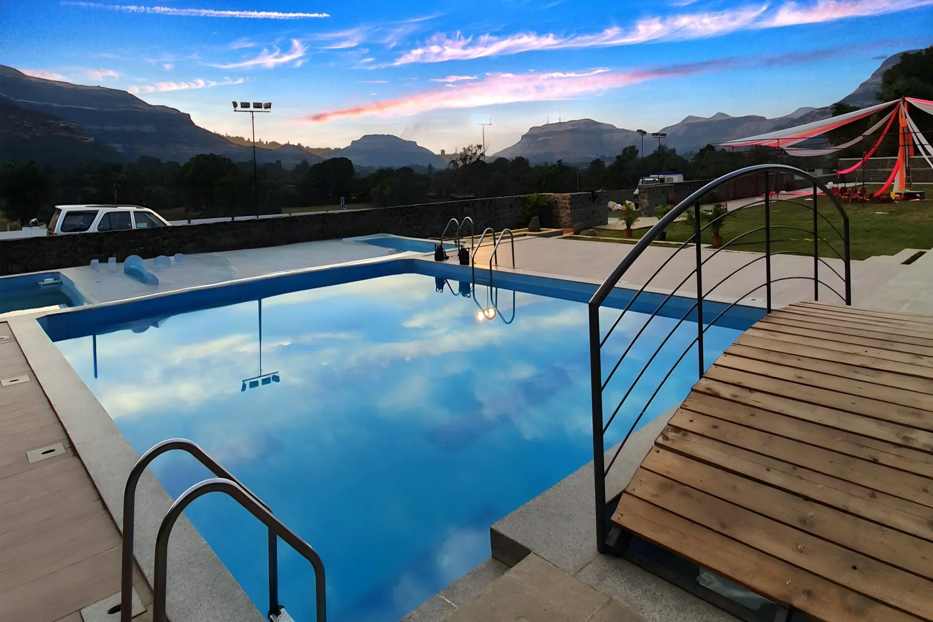 Poolside Area of Mountain Shadow Resort Igatpuri