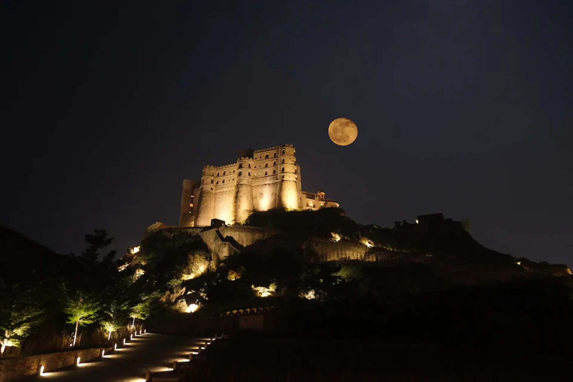 Exterior Night View of Alila Fort Bishangarh