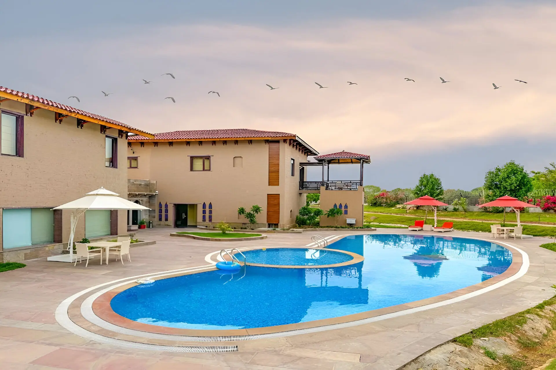 Swimming Pool Area of Aamaghati Wildlife Resort