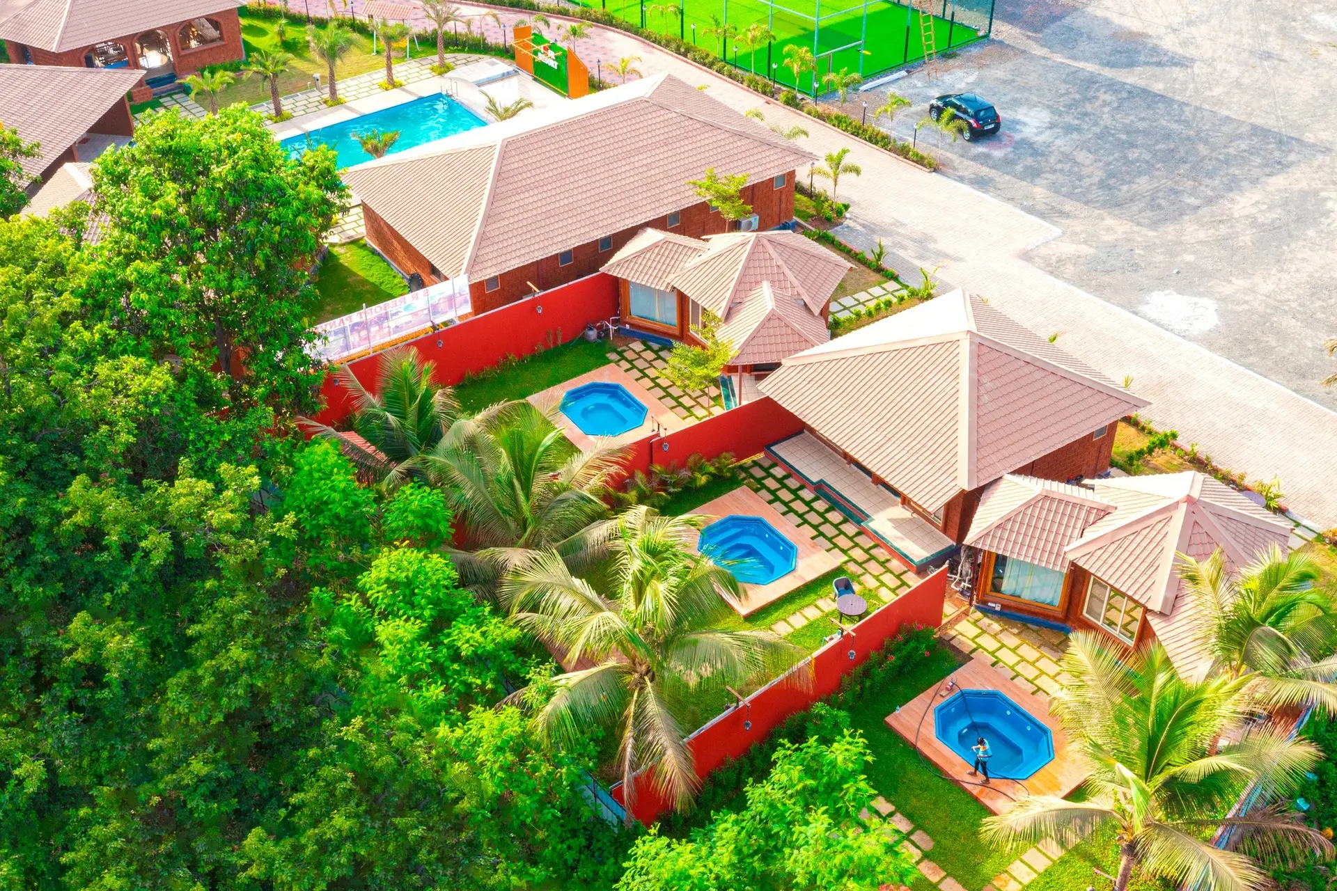 Aerial View of SR Resorts and Lawns